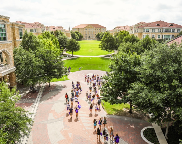 Stadium fireworks at the TCU Freshman Assembly